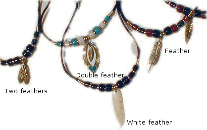 Feather necklaces